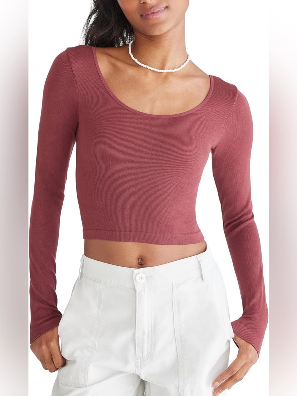 Aeropostale Women's Seamless Wear 3-Way V-Neck Tiny Top-SIZE XL